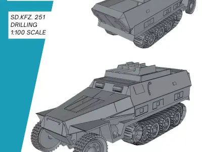 SdKfz 251 Drilling 3D print model