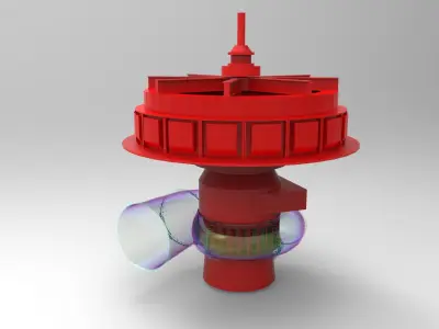 Kaplan type hydro-turbine generator 3D print model