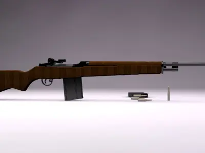 M14 - Game ready rifle Low-poly 3D model