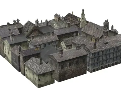 Medieval Exclusive Village House Pack Low Poly 3D Model Low-poly 3D model