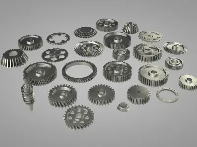 gear set of gears 3D model