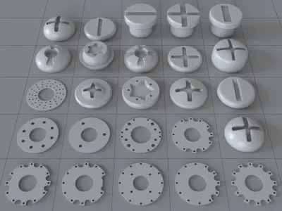 Hard Surface Kitbash Part 01 - Subdiv Ready Free 3D model