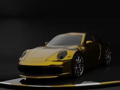 Low-poly Porsche 911 Free low-poly 3D model