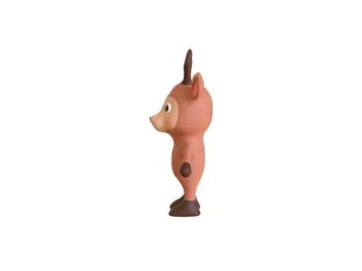 High-Quality 3D Cute Deer for Games Low-poly 3D model