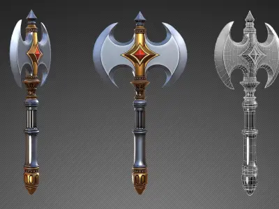 Fantasy Weapons Low-poly 3D model