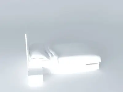bed with sheet Free 3D model