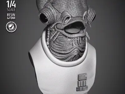 STAR WARS Ackbar Admiral Bust 3D print model purchase