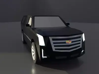 Cadilac Escalade suv low poly 3D model Low-poly 3D model
