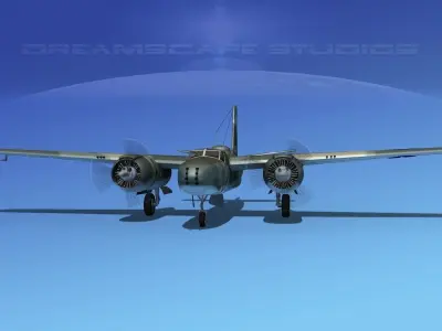 Douglas A-26B Invader V07 3D model