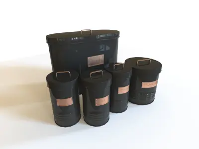 container set of canisters 3D model