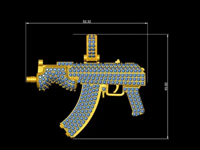 Gun Necklace 3D print model