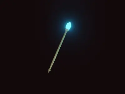 Stylized Mage Staff 3D Model Low-poly 3D model