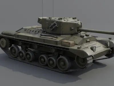 Valentine Mk IX Infantry Tank Low-poly 3D model