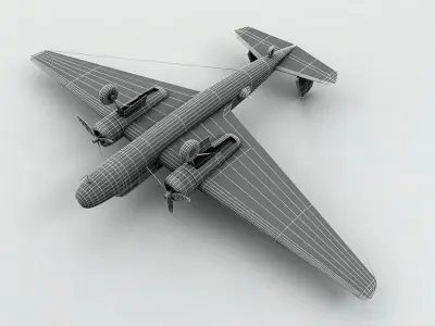 Mitsubishi G3M Nell Aircraft WWII Low-poly 3D model