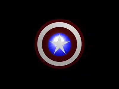 Captain America Shield Low-poly 3D model