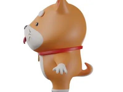 little cute Shiba Dog  3D character Japanese Shiba Dog 3D model