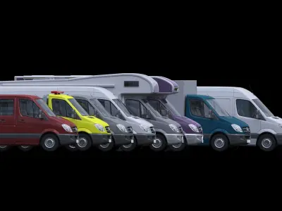 Sprinter 9 models 3D Model Collection