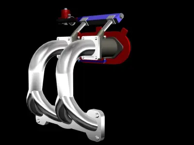 Bridge port intake systems - rotary engine Low-poly 3D model