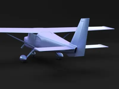 Small classic plane 3D model