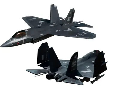 Chinese Navy and Air Force J-35 stealth carrier-based aircraft 3D model