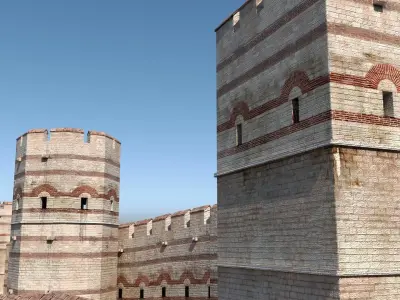 Byzantium rampart - istanbul surlar 3D model