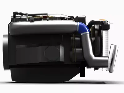 RB26DETT Inline 6 Engine Low-poly 3D model