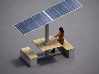 Solar-Powered Laptop Charging Station Free 3D model