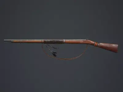 Musket 1863 Game ready Low-poly 3D model