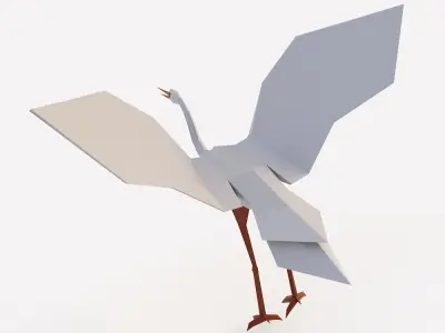 Crane bird 3d model  Low-poly 3D model