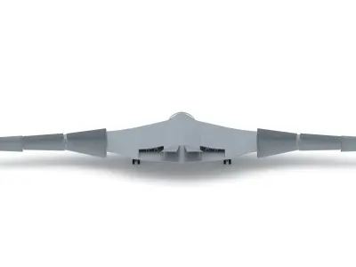 Tupolev PAK DA Stealth Aircraft Strategic Bomber Low-poly 3D model