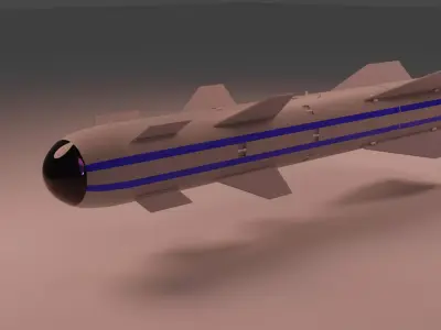 Air to Surface or Air to Ground Soviet Missile X-29T Kh-29T Free low-poly 3D model