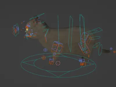 Cat 3D Model Rigged and Animated British Shorthair Low-poly 3D model