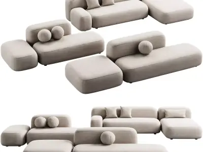 475 cloud modular sofa ribbl by divan ru part 1 3D model