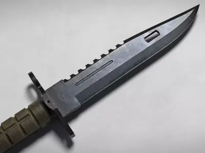 Tactical Battle Knife - M9 Bayonet Combat Knife AAA Game Ready Low-poly 3D model