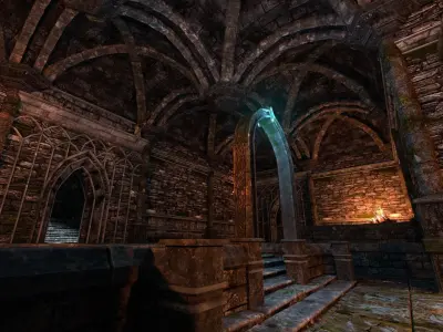 Elven Dungeon Ruins - Modular Low-poly 3D model