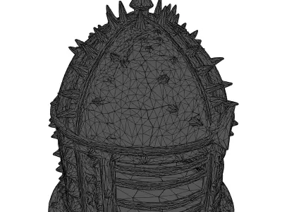Rusty Medieval Cage Helmet 3D model