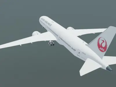 Japan Airlines Boeing 787-9 3D Model Low-poly 3D model