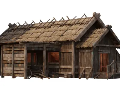 Old Medieval House 39 PBR 4K GameReady Low-poly 3D model