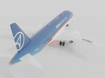 Sukhoi Superjet SSJ100 - Prototype 1 Livery Low-poly 3D model