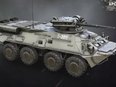 APC-3DA Ukrainian army  Low-poly 3D model