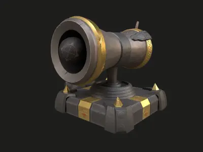 Stylized Cannon Low-poly 3D model order