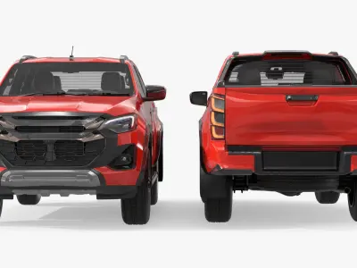 Red All-Terrain Pickup LHD 3D model