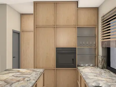 The kitchen 3D model - modern design Free 3D model