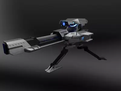 Plasma turret Low-poly 3D model