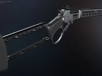 Marlin model 1895 SBL and Textures Low-poly 3D model