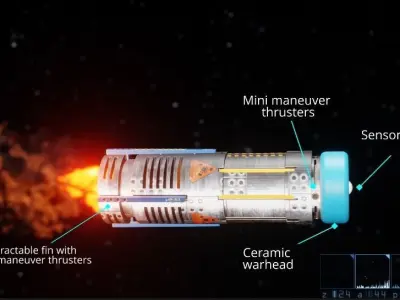Cyclone Mk1 Seeker Missile Pack animation and 3d printing Low-poly 3D model