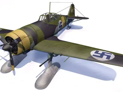 Fokker D-21 - D-XXI - Finnish 3D model