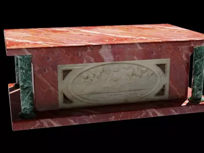 Altar 3D model marble casket Low-poly 3D model