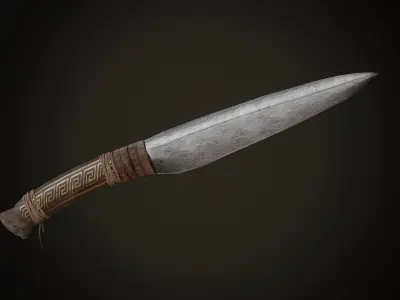 Hunting knife Free low-poly 3D model