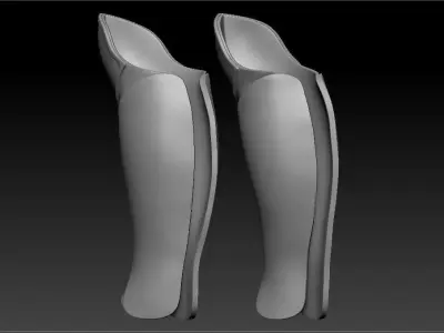 High-poly model Spartan armor legs 3D model